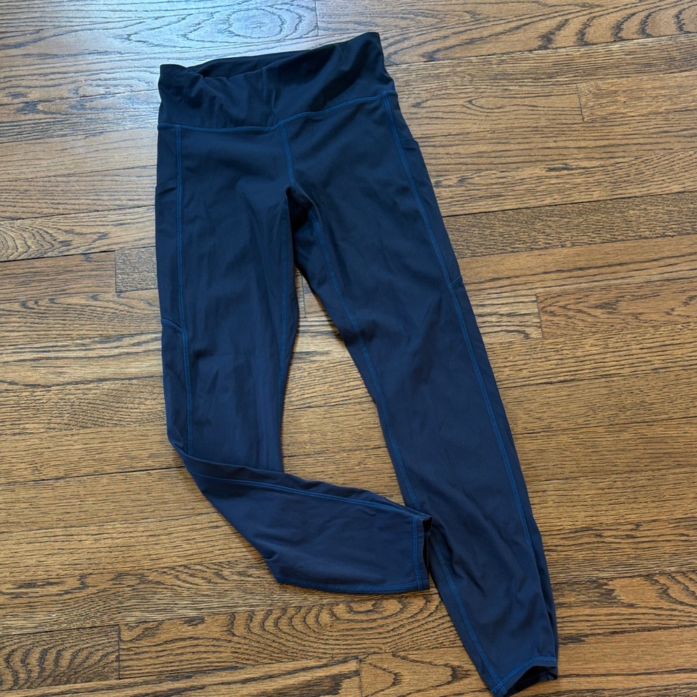Vuori High-Waist Navy Blue Athletic Leggings, xS